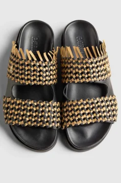 Sandali slippers in pelle