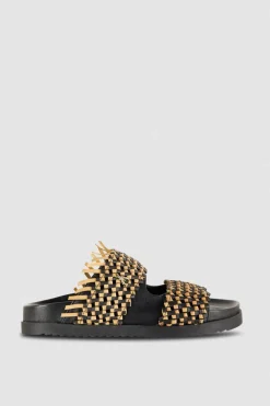 Sandali slippers in pelle