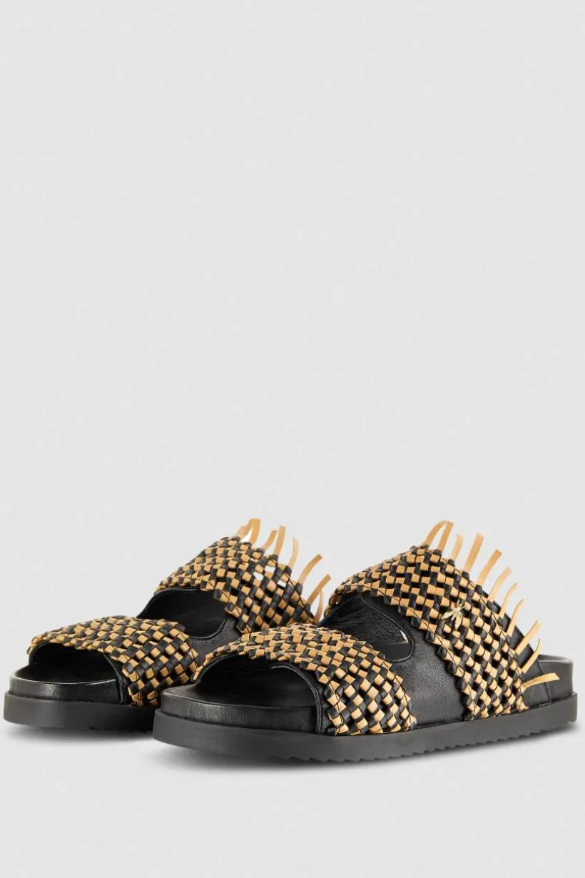 Sandali slippers in pelle