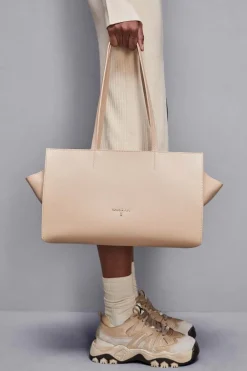 Shopping bag in pelle con zip
