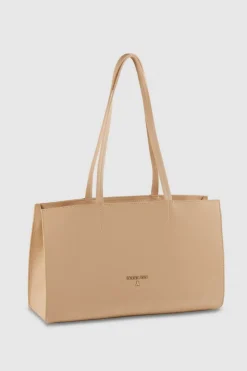 Shopping bag in pelle con zip