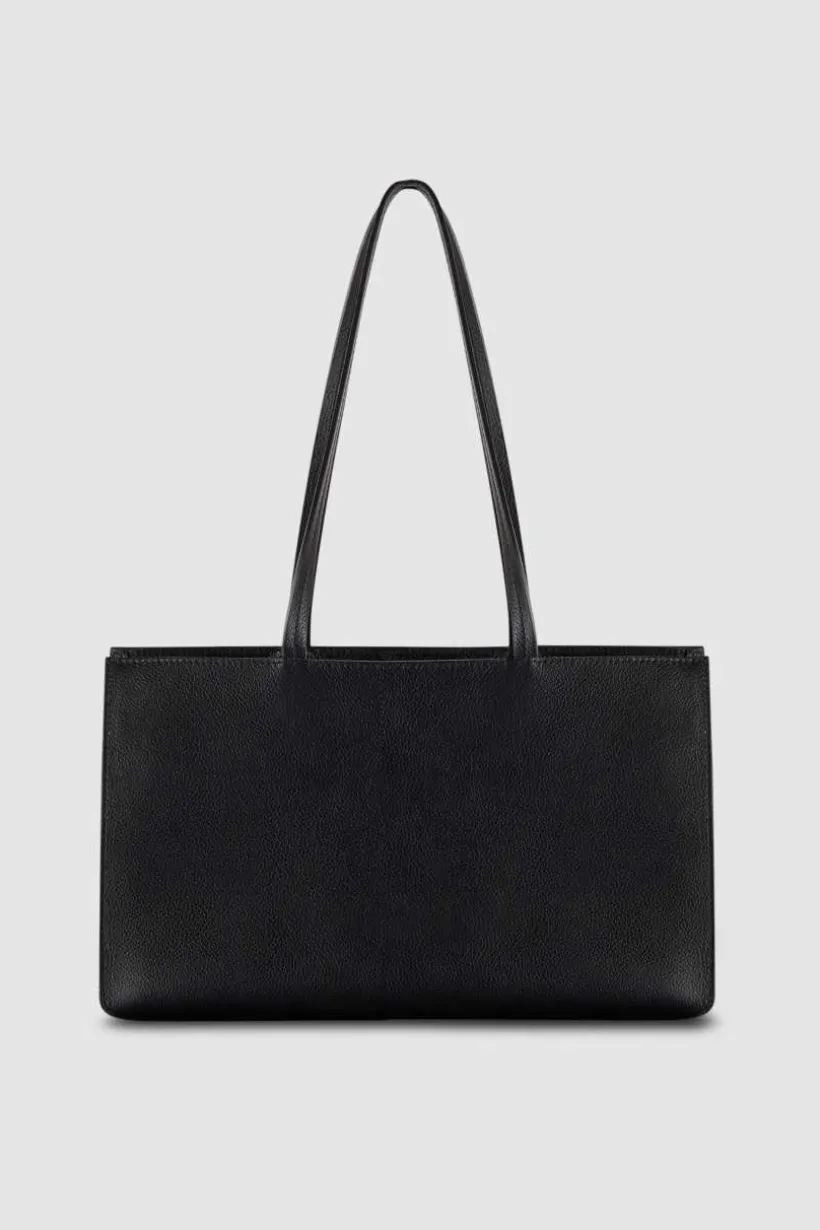 Shopping bag in pelle con zip