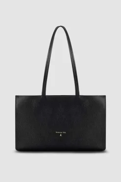 Shopping bag in pelle con zip