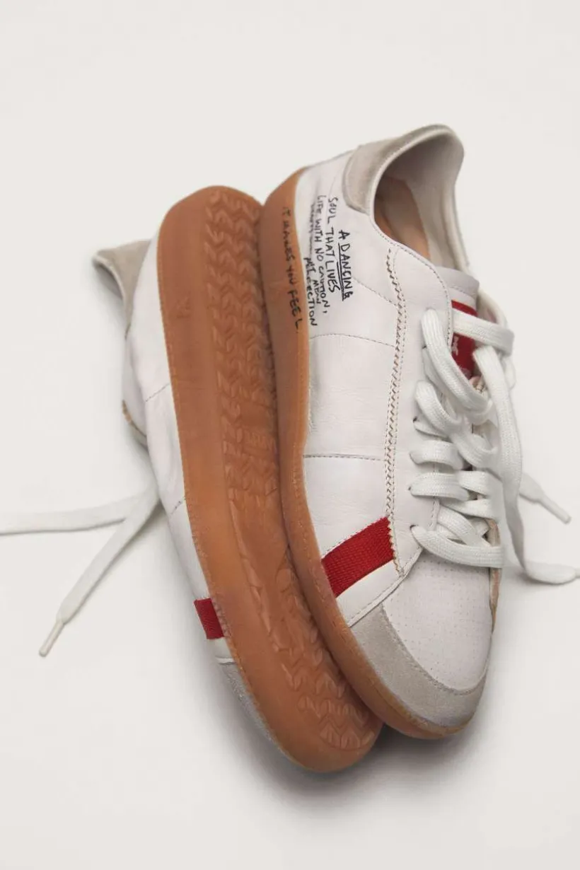 SKIN Sneakers in nappa con Lettering