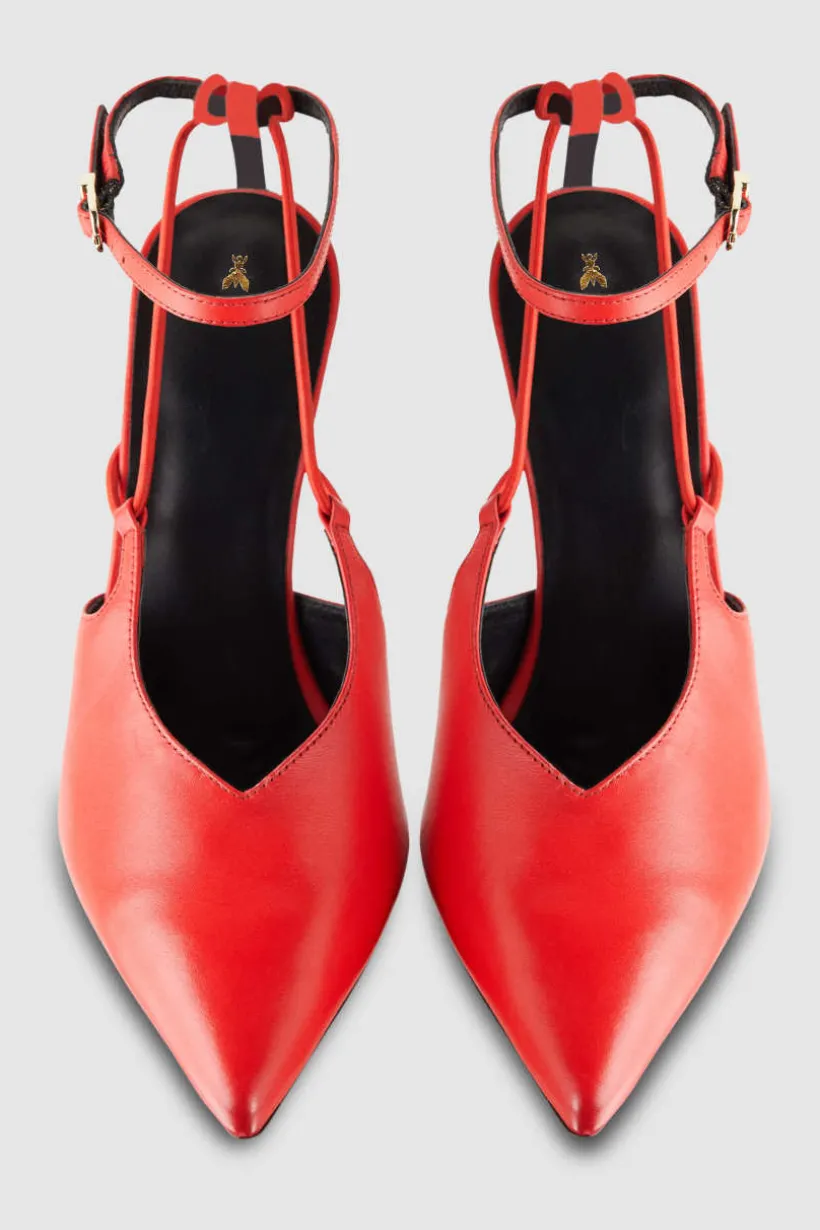 Slingback in pelle con fibbia Astral