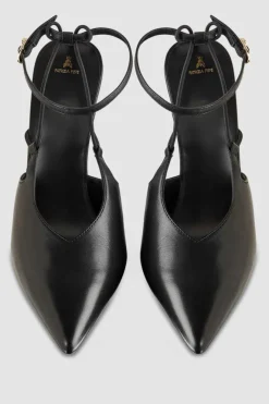 Slingback in pelle con fibbia Astral
