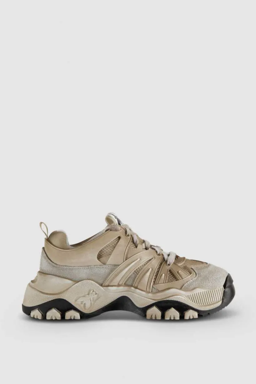 Sneaker running in pelle