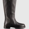 Stivali alti in nappa con zip