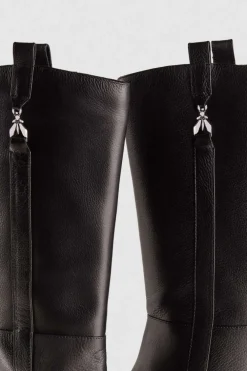 Stivali alti in nappa con zip