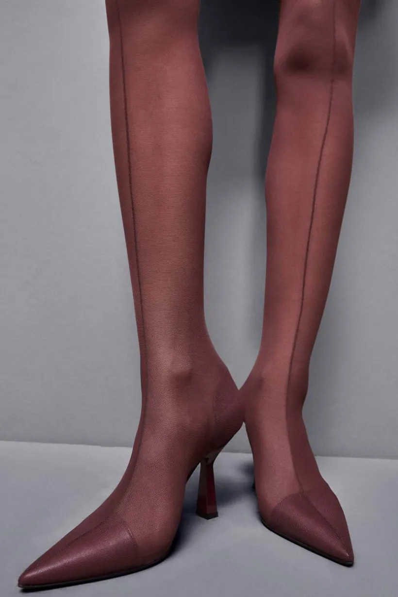Stivali cuissardes in tulle