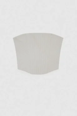 Top bustier gessato in flanella
