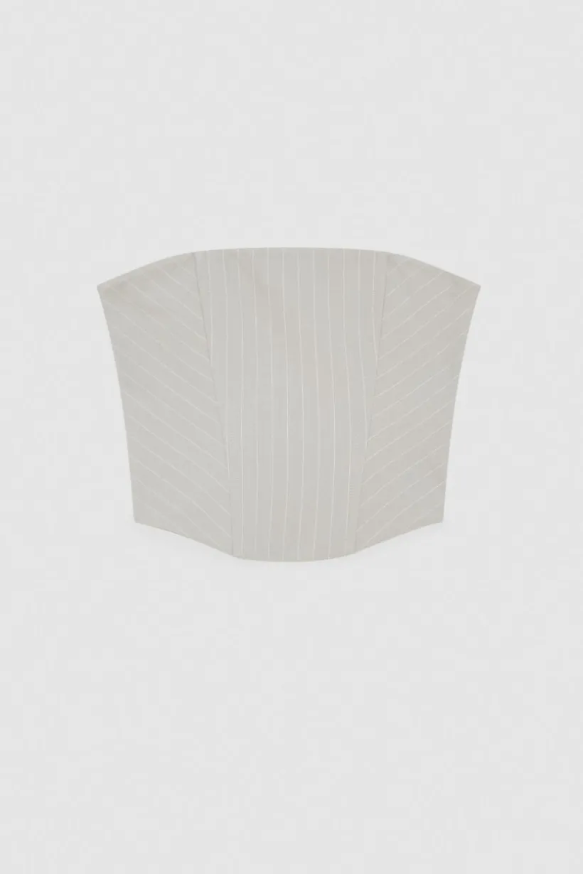 Top bustier gessato in flanella