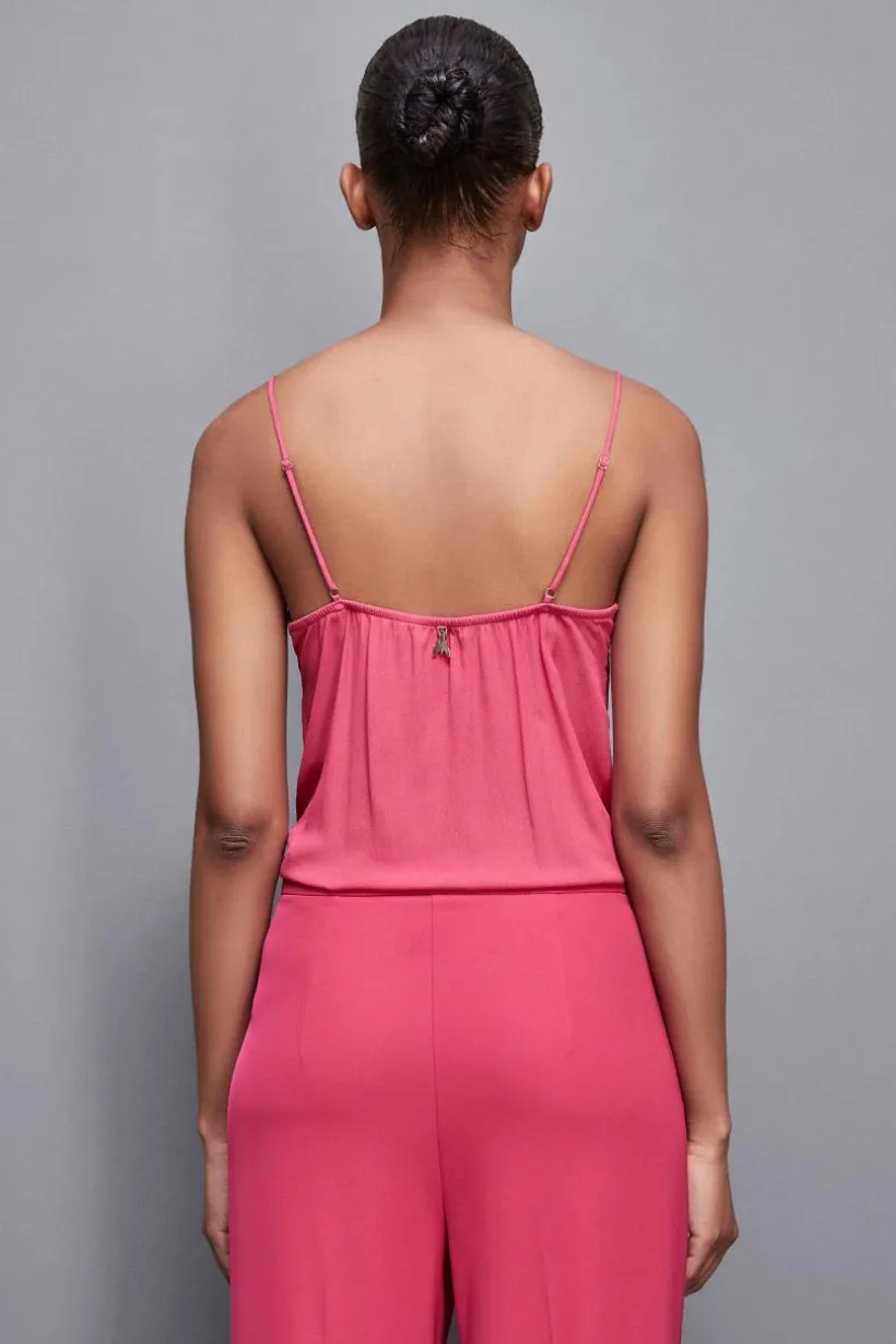 Top con pizzo in crepe Essential