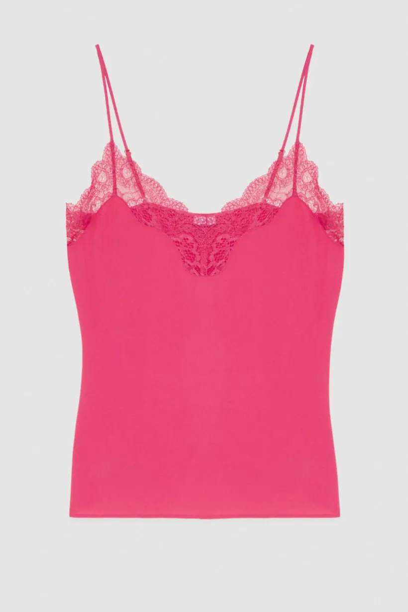 Top con pizzo in crepe Essential