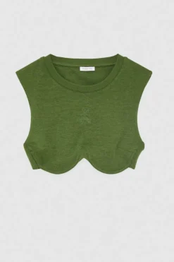 Top cropped in felpa misto cotone