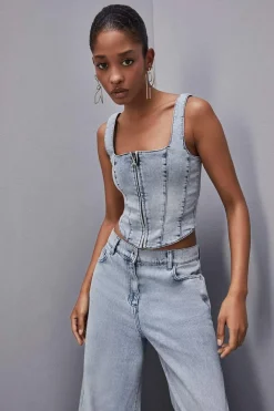 Top di jeans stretch