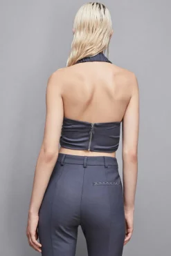 Top incrociato in lana Essential