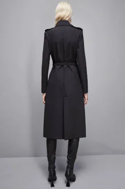 Trench con fibbia in nylon bielastico