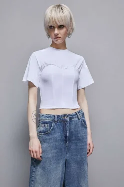T-shirt bustier in Jersey di cotone