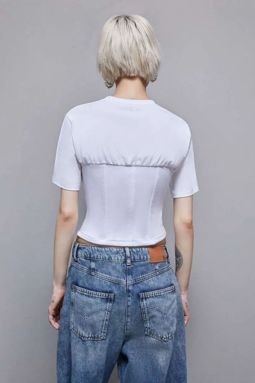 T-shirt bustier in Jersey di cotone