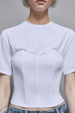 T-shirt bustier in Jersey di cotone