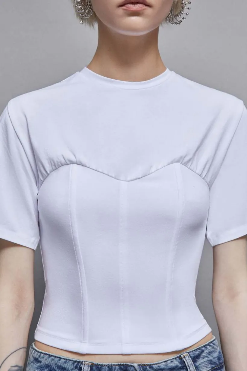 T-shirt bustier in Jersey di cotone