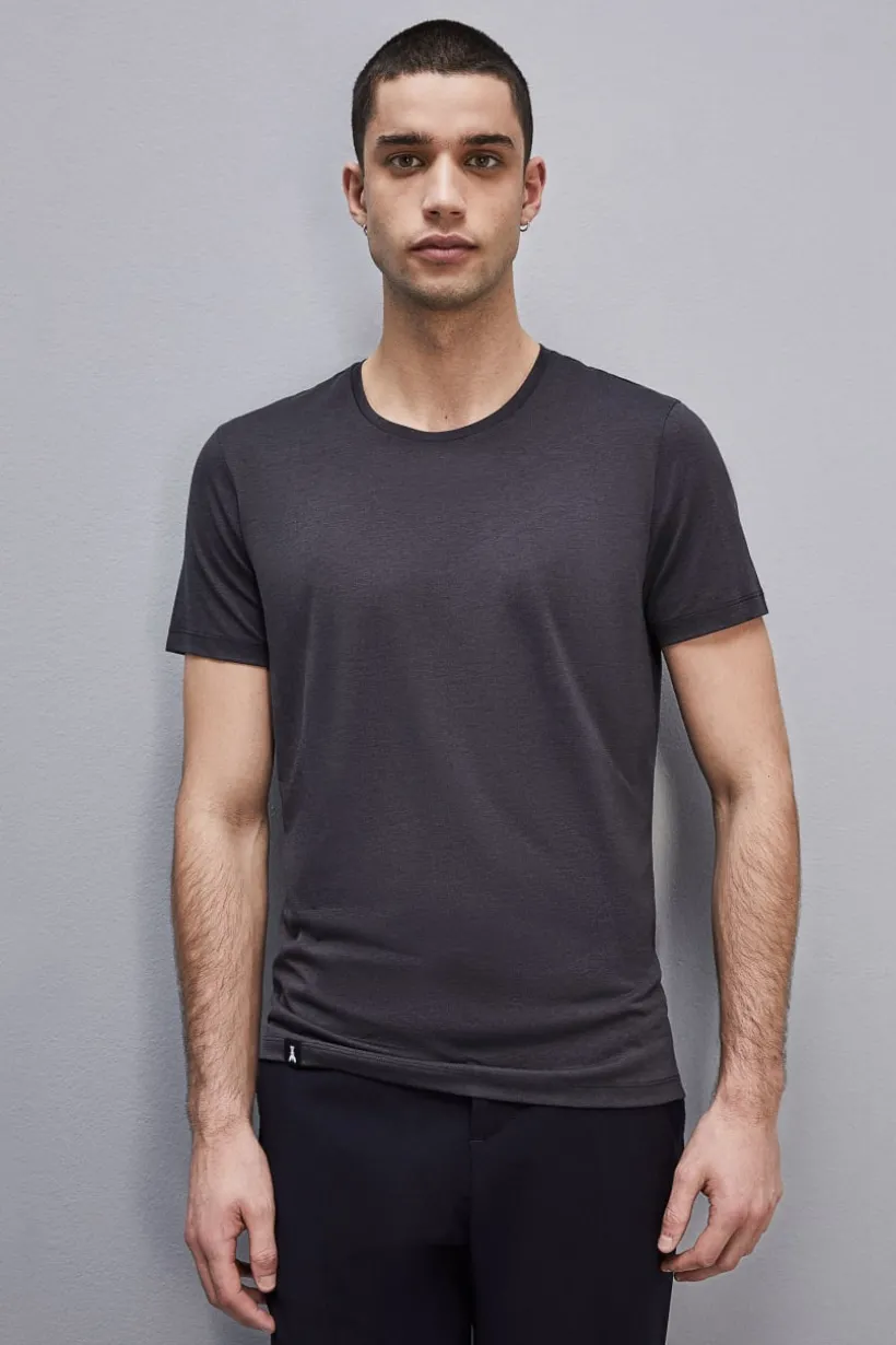 T-shirt slim fit in lyocell e cotone