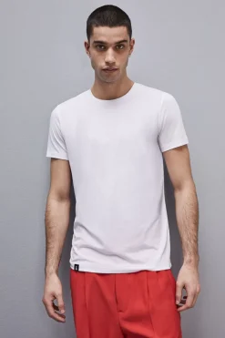 T-shirt slim fit in lyocell e cotone
