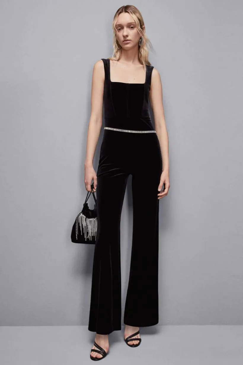 Tuta bustier in velluto Essential