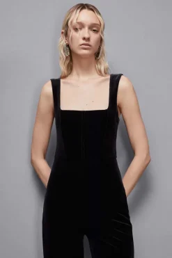 Tuta bustier in velluto Essential