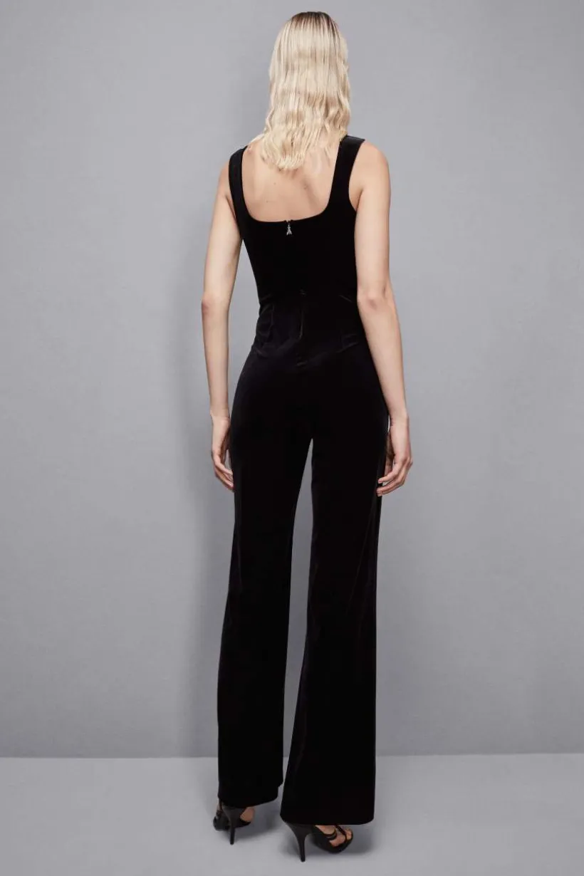 Tuta bustier in velluto Essential
